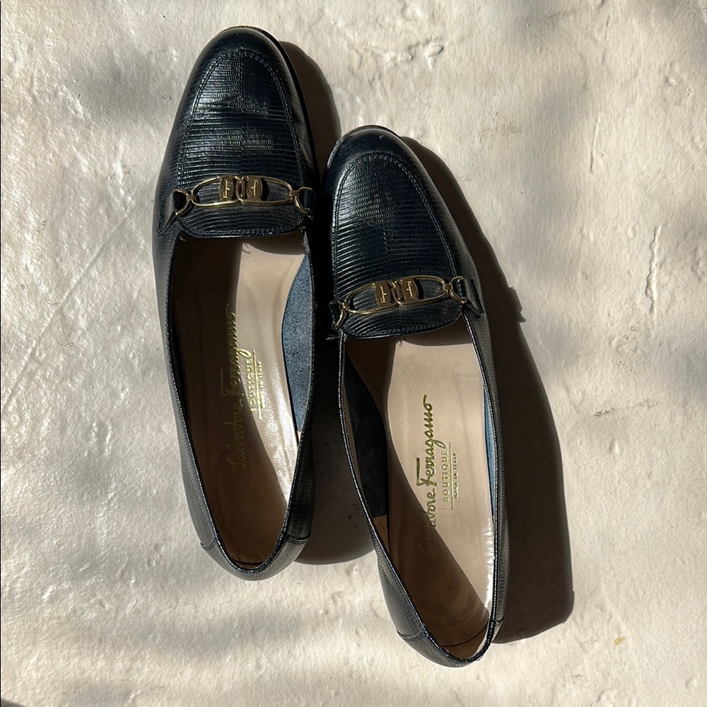 Salvatore Ferragamo Women's Navy Loafers